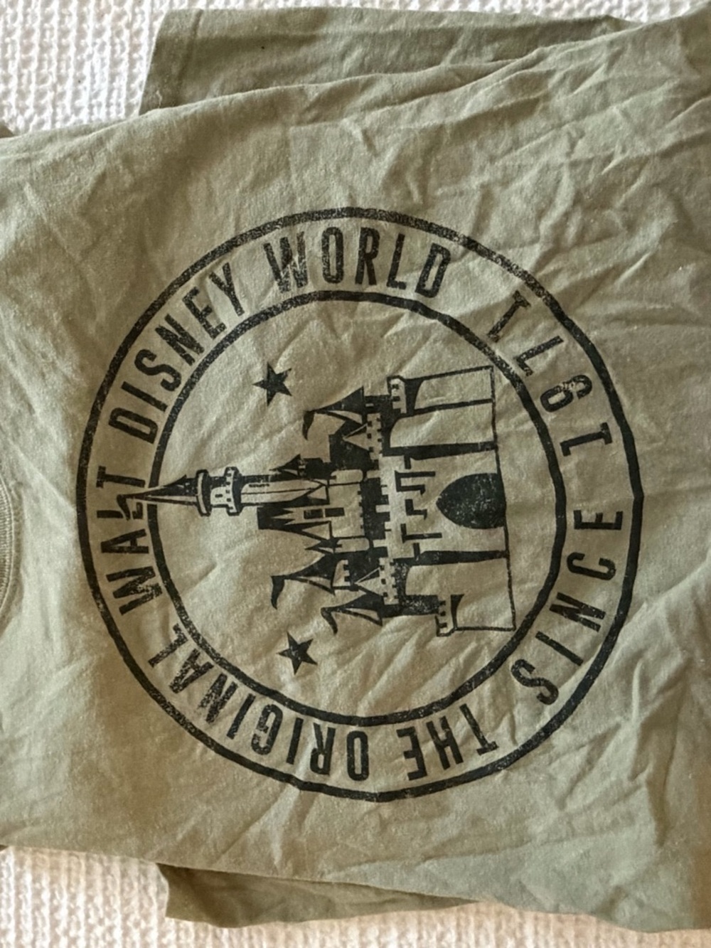 Disney Olive Green Castle Graphic Tee